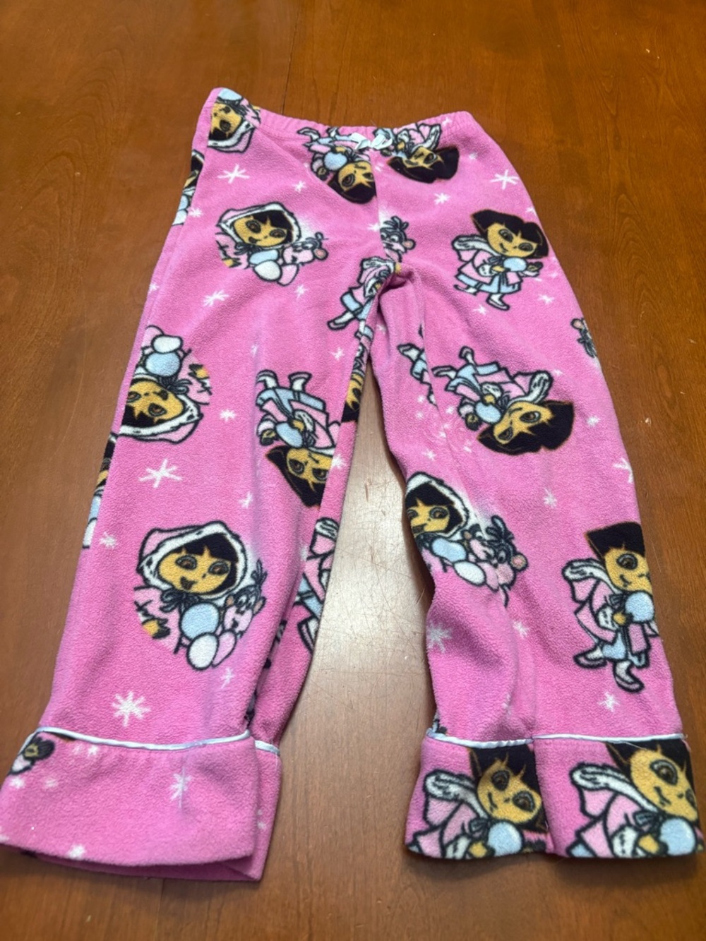 Girls Pink Character Fleece Pajama Bottoms